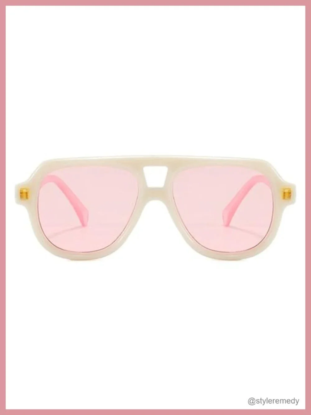 Retro Double Bridge Pilot Sunglasses with UV400 Gradient Shades